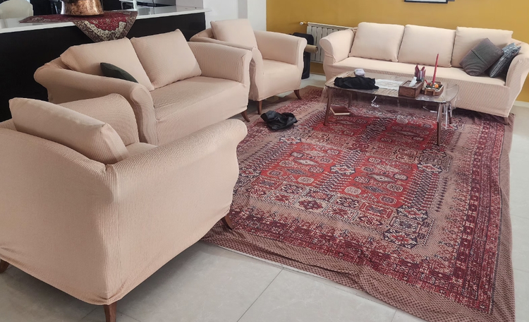 کاورمبل طرح اسکوار مصطفیکاور هفت نفره۳/۲/۱/۱ سوپرکش دولایه(ساده)